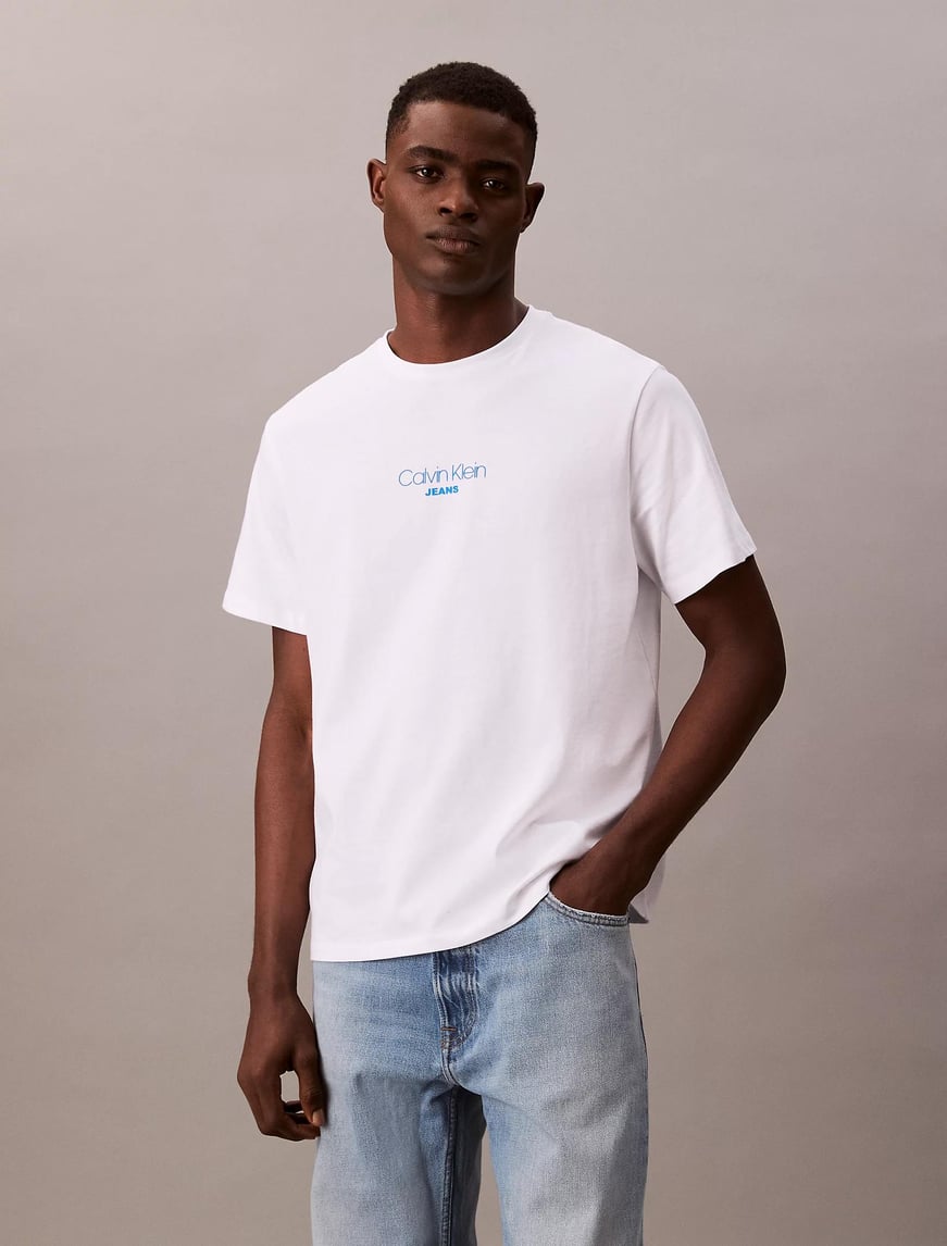 Calvin Klein Calvin Klein Erkek Regular Fit Bisiklet Yakalı Kısa Kollu Beyaz T-Shirt LV04RB824G-YAA