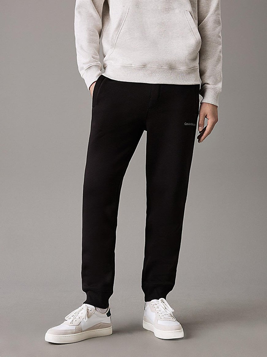 Calvin Klein Calvin Kleın Erkek Regular Fit Cepli Lastikli Paça Pamuklu Siyah Eşofman Altı J30J325658-0GM