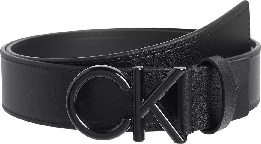 Calvin Klein Calvin Kleın Erkek Siyah Metal CK Logo Tokalı %100 Deri Siyah Kemer K50K510623-BAX