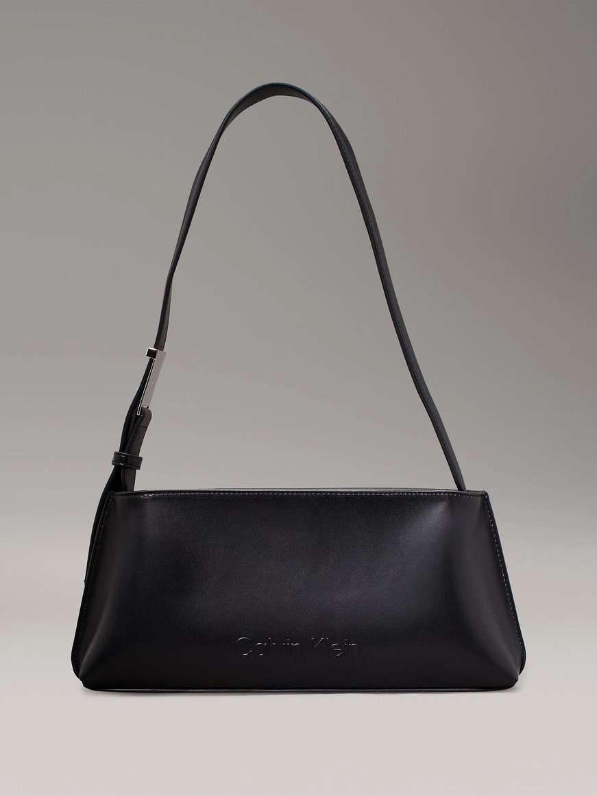 Calvin Klein Calvin Kleın Kadın Ayarlanabilir Omuz Askılı Marka Logo Baskılı Deri Gri Omuz Çantası K60K612550-BEH