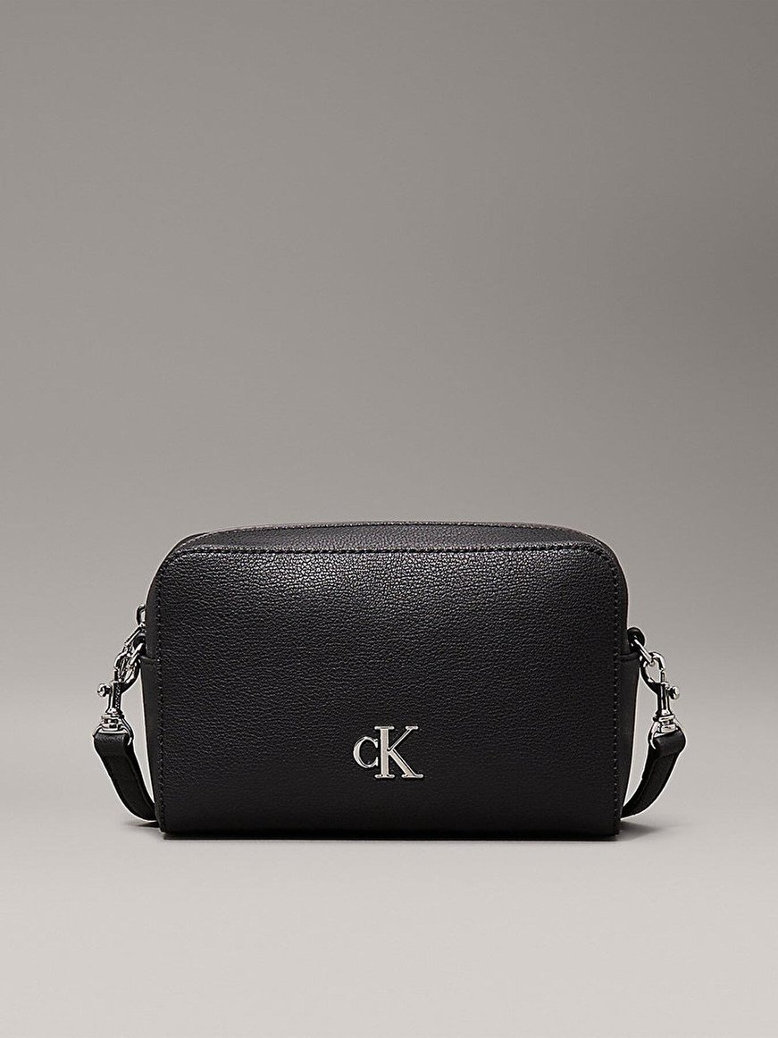 Calvin Klein Calvin Klein Kadın Ayarlanabilir Omuz Askılı Fermuarlı Deri Siyah Omuz Çantası LV04K3162G-UB1