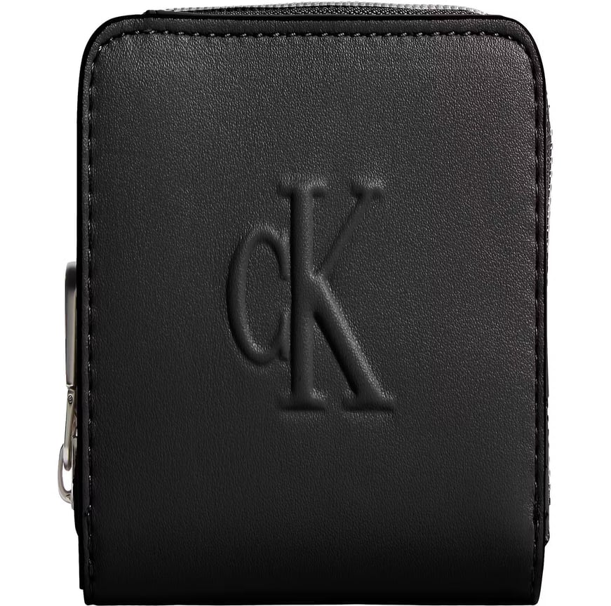 Calvin Klein Calvin Klein Kadın CK Yazı Detay Deri Fermuar Kapama Kart Ve Nakit Bölmeli Siyah Cüzdan LV04K1004G-UB1