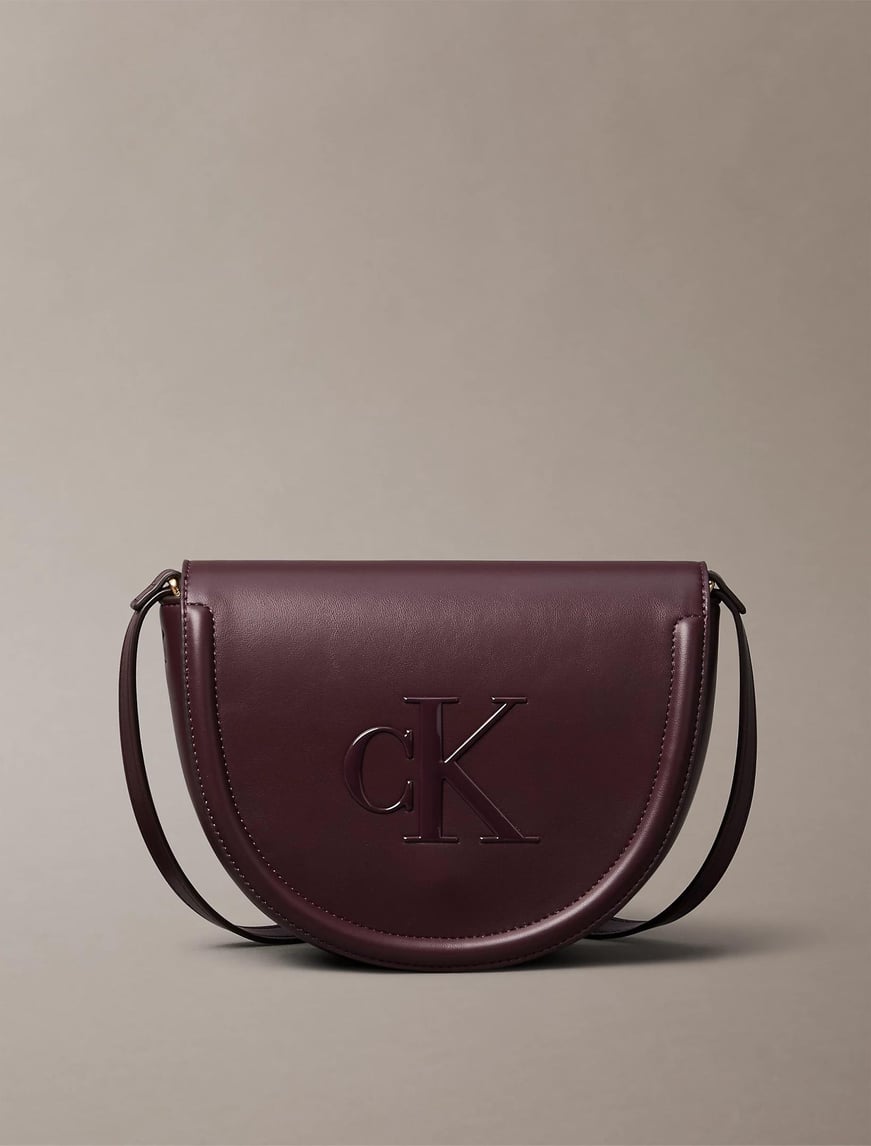 Calvin Klein Calvin Klein Kadın Deri Uzun Ayarlanabilir Sap CK Yazı Desenli Bordo Omuz Çantası LV04F3221G-BAP