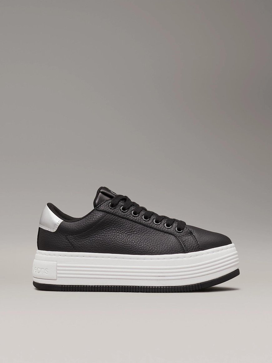 Calvin Klein Calvin Kleın Kadın Düşük Bilekli Platform Taban Deri Siyah Sneaker YW0YW01632-0GL