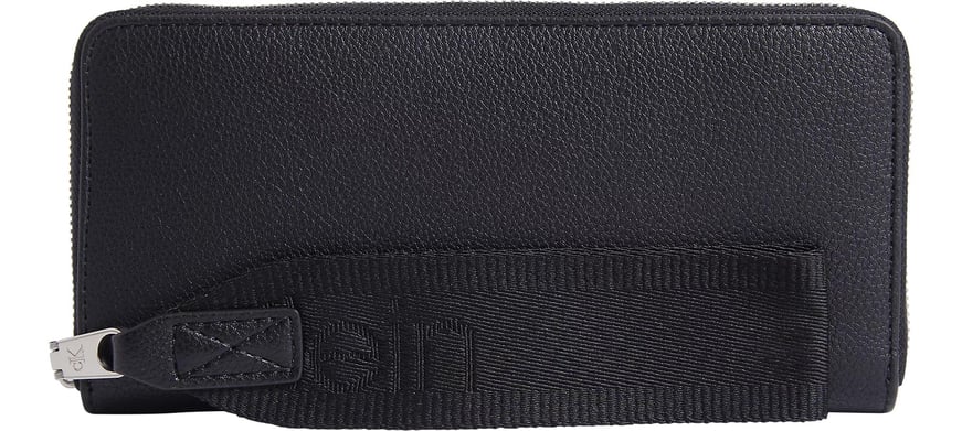 Calvin Klein Calvin Klein Kadın Ekstra Kart Bölmel Askılıi CK Logo Baskılı Siyah Cüzdan LV04K1024G-UB1