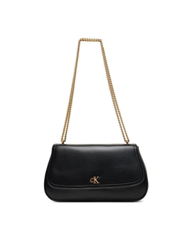 Calvin Klein Calvin Klein Kadın Gold Zincir Askılı Manyetik Kapamalı CK Logolu Siyah Omuz Çantası LV04F3171G-YIH