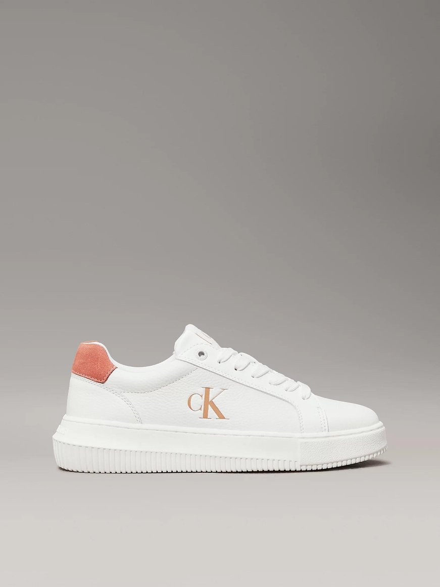 Calvin Klein Calvin Kleın Kadın Kalın Rahat Taban Deri Beyaz Sneaker YW0YW01670-0K6