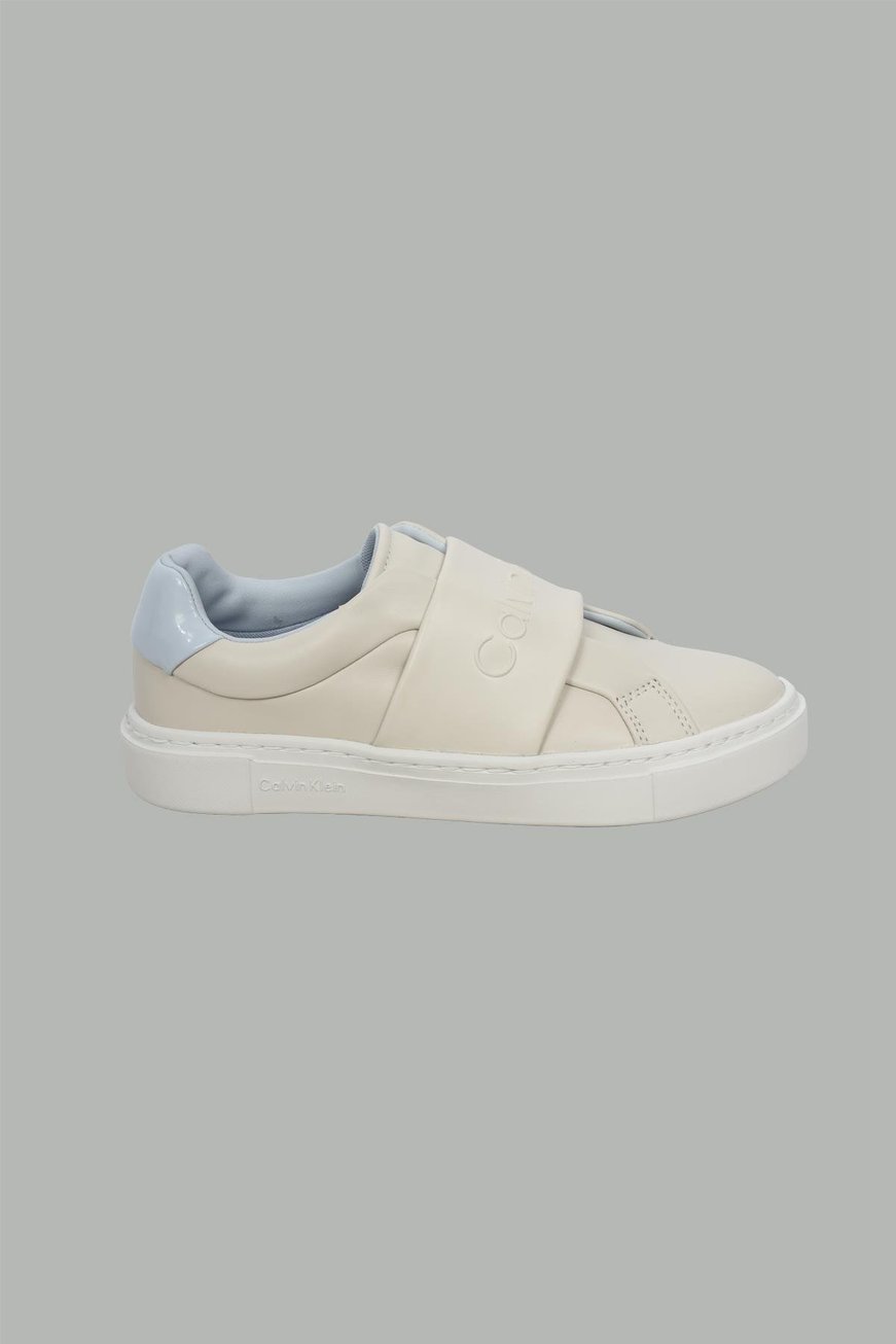 Calvin Klein Calvin Klein Kadın Kauçuk Taban Hakiki Deri Düz Topuk Bej Sneaker HW0HW02471-0F6