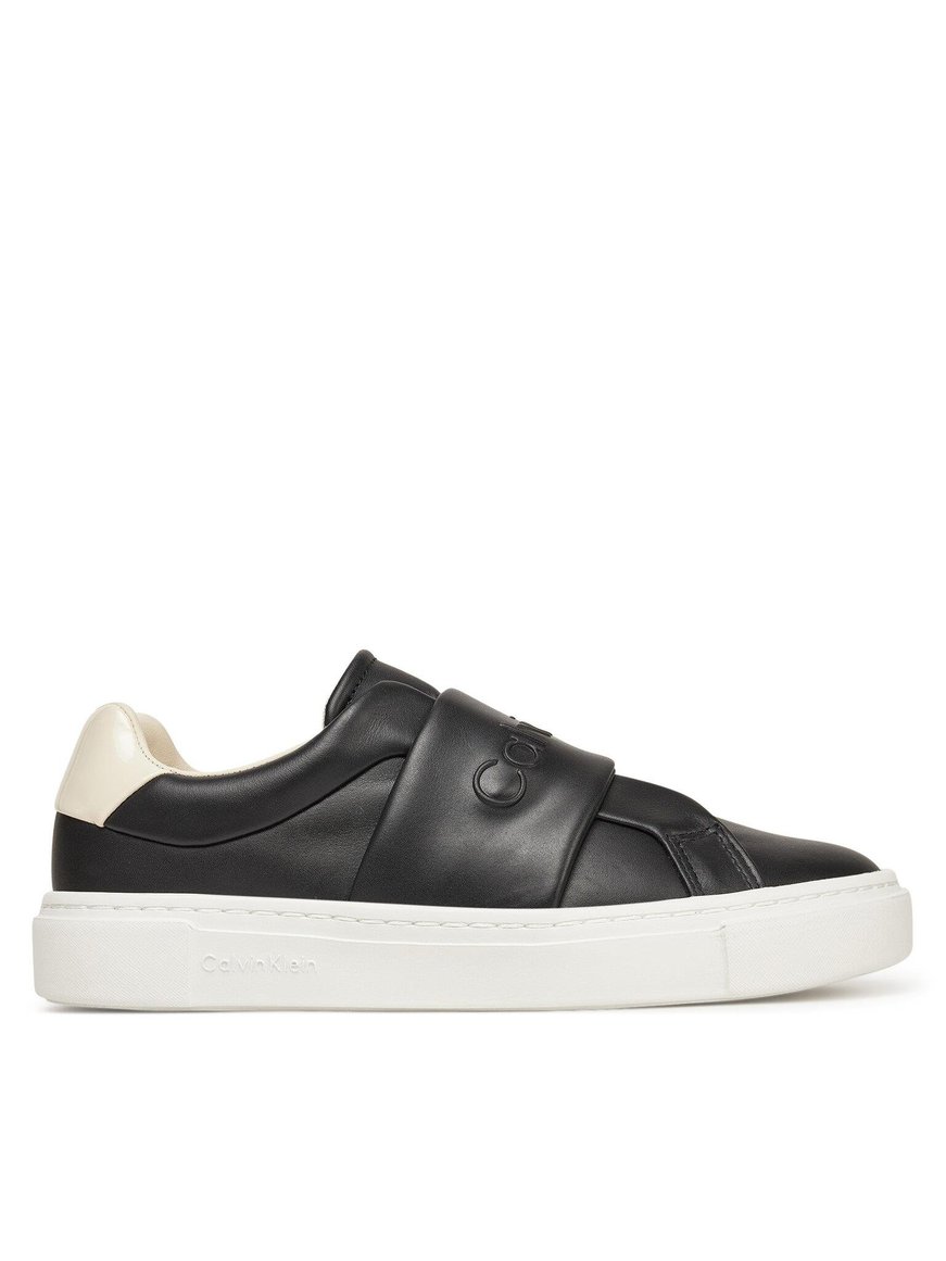 Calvin Klein Calvin Klein Kadın Kauçuk Taban Hakiki Deri Düz Topuk Siyah Sneaker HW0HW02471-0GL