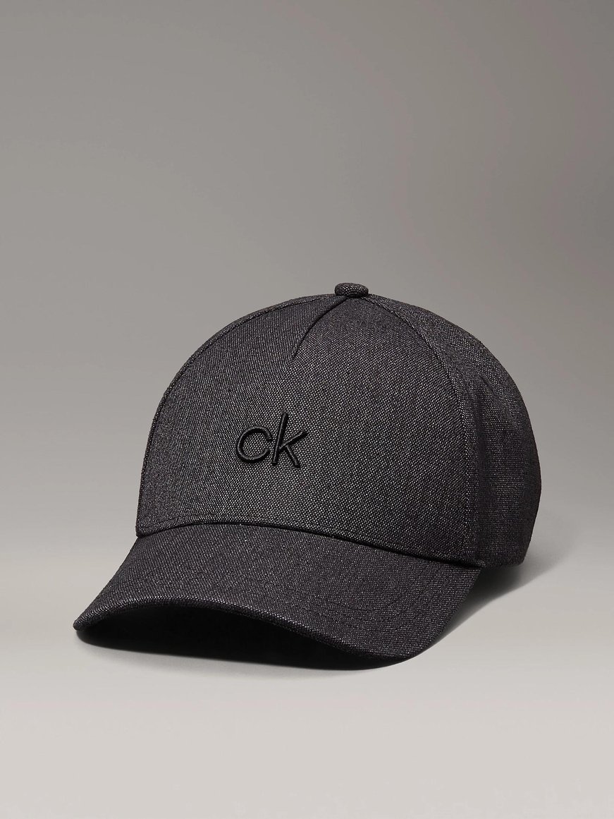 Calvin Klein Calvin Klein Kadın Keten Karışımlı Rahat Nefes Alabilen Kumaş CK Kabartmalı Ayarlanabilir Metal Tokalı Siyah Spor Şapka K60K613118-BEH