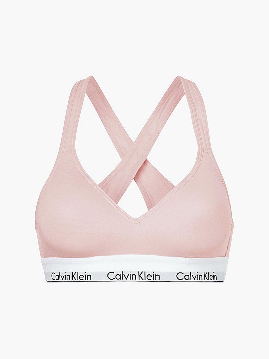 Calvin Klein Calvin Kleın Kadın Marka Logolu Askılı Spor Giyim Günlük Pembe Büstiyer 000QF1654E-2NT