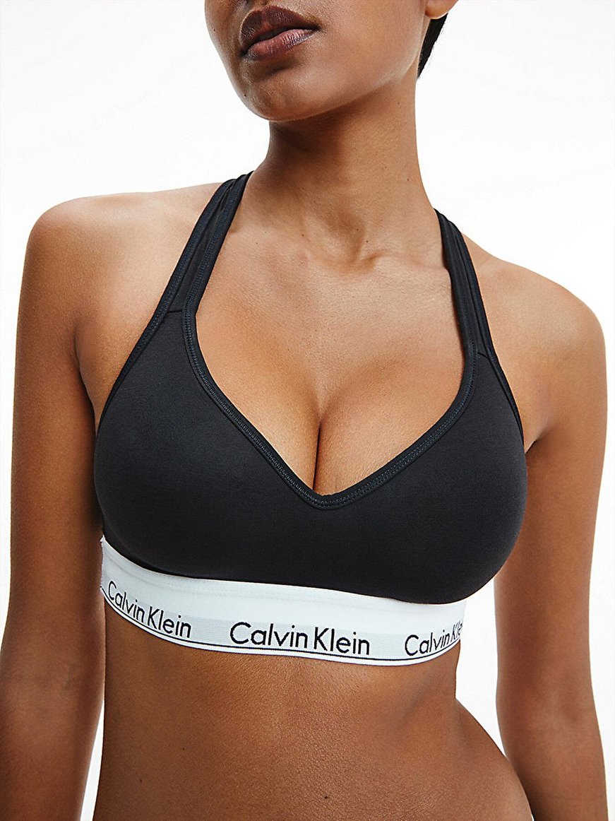 Calvin Klein Calvin Kleın Kadın Marka Logolu Askılı Spor Giyim Günlük Siyah Büstiyer 000QF1654E-001
