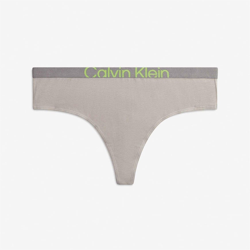 Calvin Klein Calvin Kleın Kadın Marka Logolu Beli Lastikli Gri Külot 000QF7401E-PET