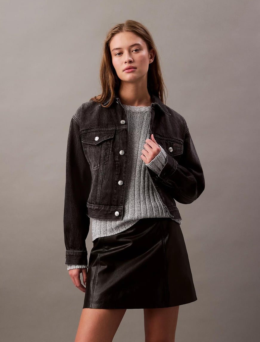 Calvin Klein Calvin Klein Kadın Normal Kalıp Gömlek Yaka Uzun Kollu Pamuklu Denim Yeşil Ceket LV047B741G-RDD