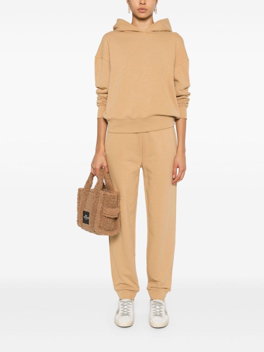 Calvin Klein Calvin Kleın Kadın Normal Belli Pamuklu Logo Desenli Bej Spor Eşofman Altı K20K207214-GC3