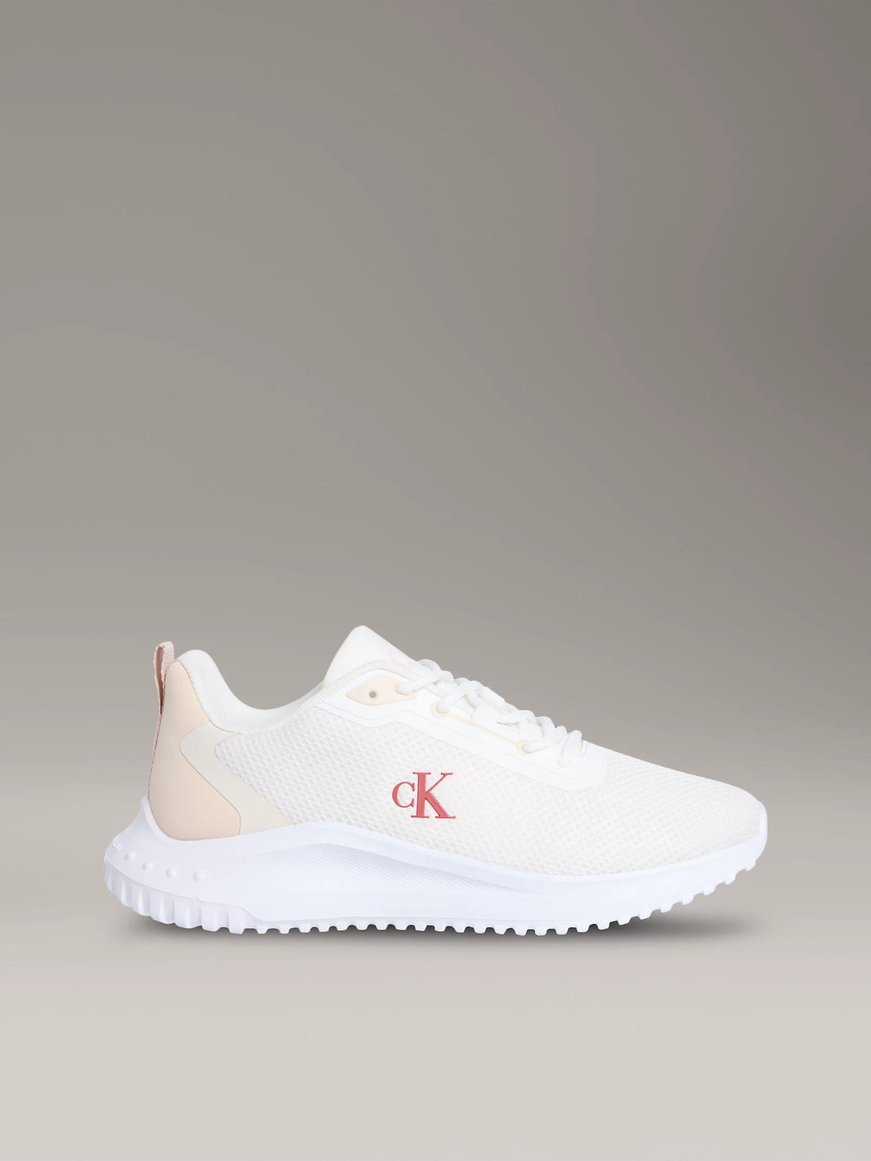 Calvin Klein Calvin Klein Kadın Orta Kalın Fileli Kumaş Yuvarlak Burun Rahat Taban Beyaz Sneaker YW0YW01851-01W