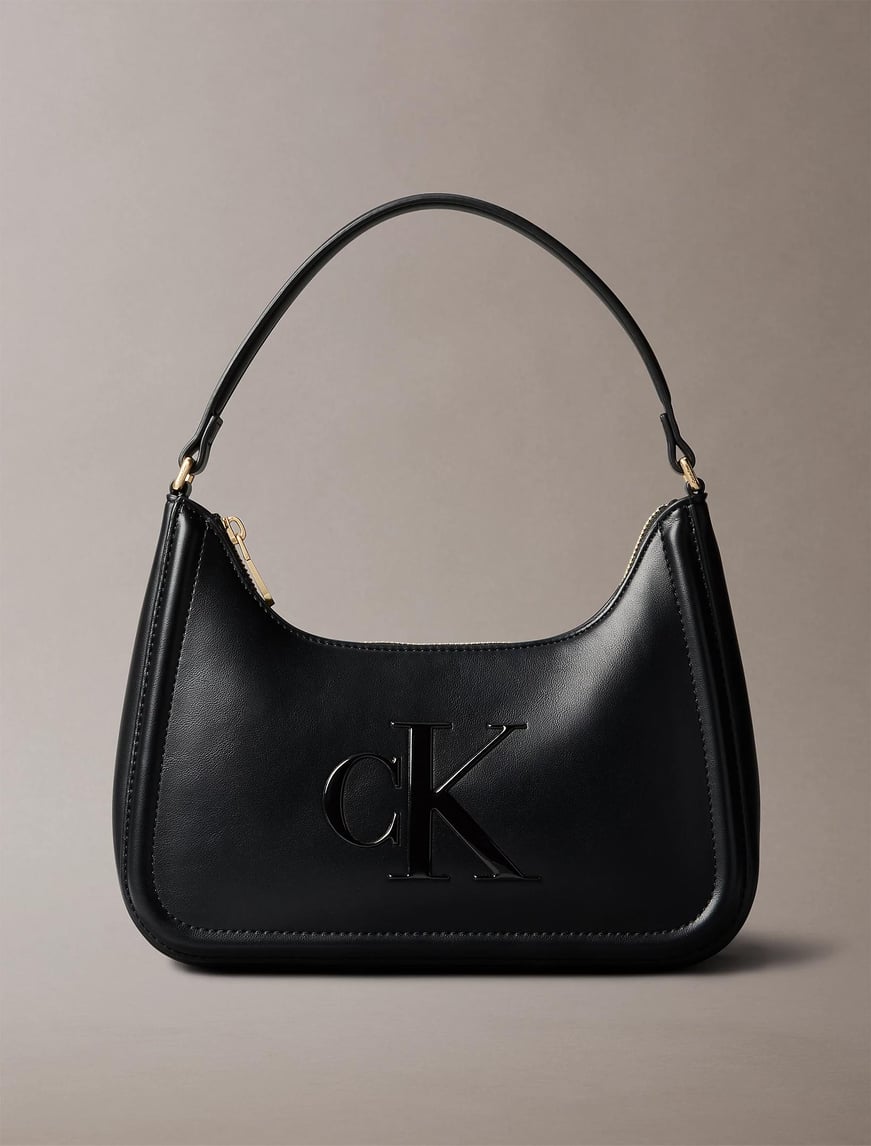 Calvin Klein Calvin Klein Kadın Parlak CK Logolu Kısa Askılı Siyah Omuz Çantası LV04F3230G-UB1