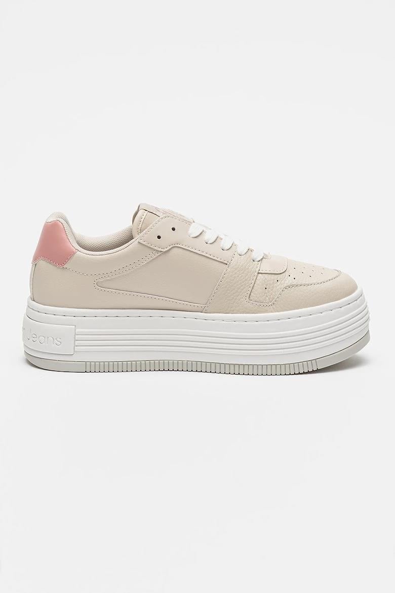 Calvin Klein Calvin Kleın Kadın Platform Taban Nefes Alabilir Deri Bej Sneaker YW0YW01641-0GE
