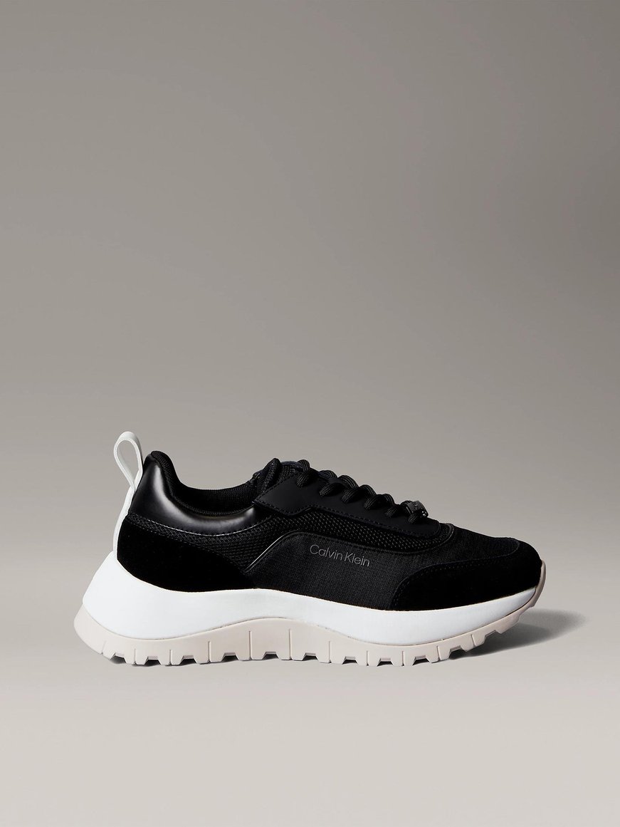 Calvin Klein Calvin Klein Kadın Rahat Yüksek Taban Süet Detaylı Siyah Sneaker HW0HW02487-0GM
