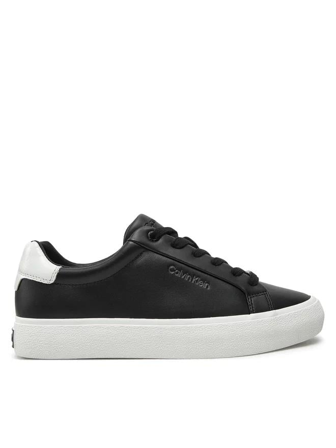 Calvin Klein Calvin Kleın Kadın Rahat Düz Taban Deri Siyah Sneaker HW0HW02439-0GS