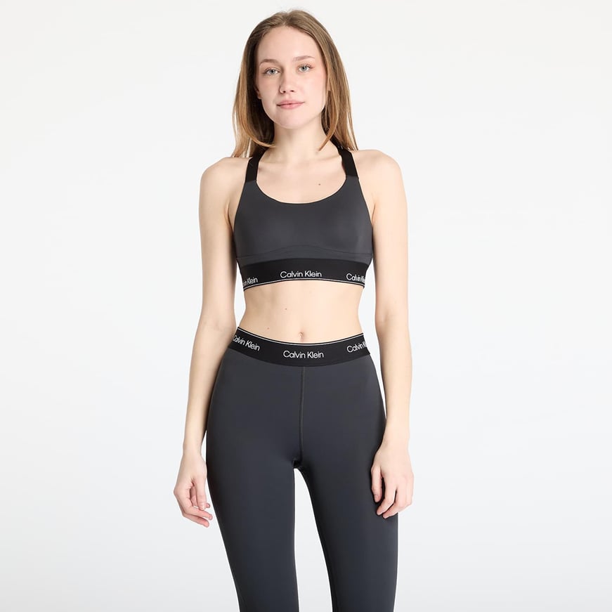 Calvin Klein Calvin Klein Kadın Vücudu Saran Kalıp Beli Elastik Bantlı Hızlı Kuruyan Kumaş Siyah Spor Sütyen LVGWS5K137-UB1