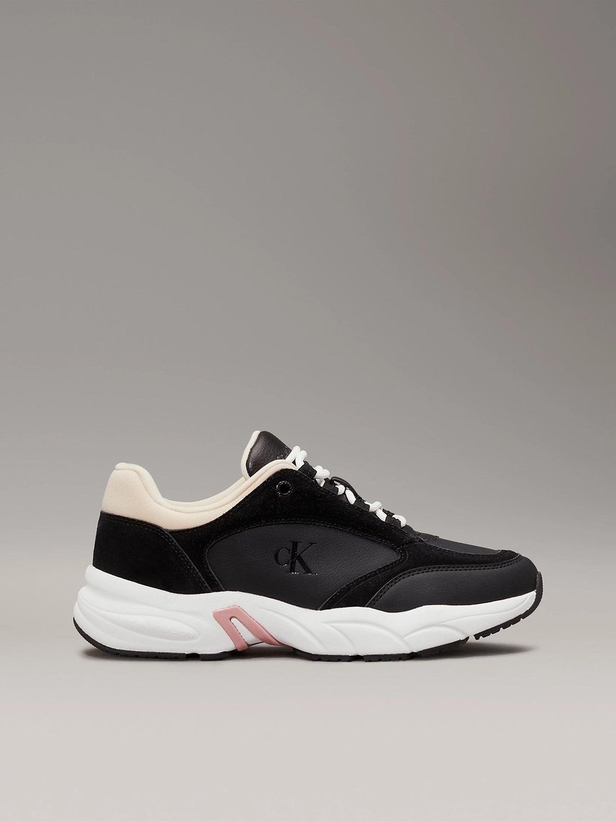 Calvin Klein Calvin Kleın Kadın Yüksek Dolgu Topuklu Rahat Taban Süet Detaylı Deri Siyah Sneaker YW0YW01646-0GU
