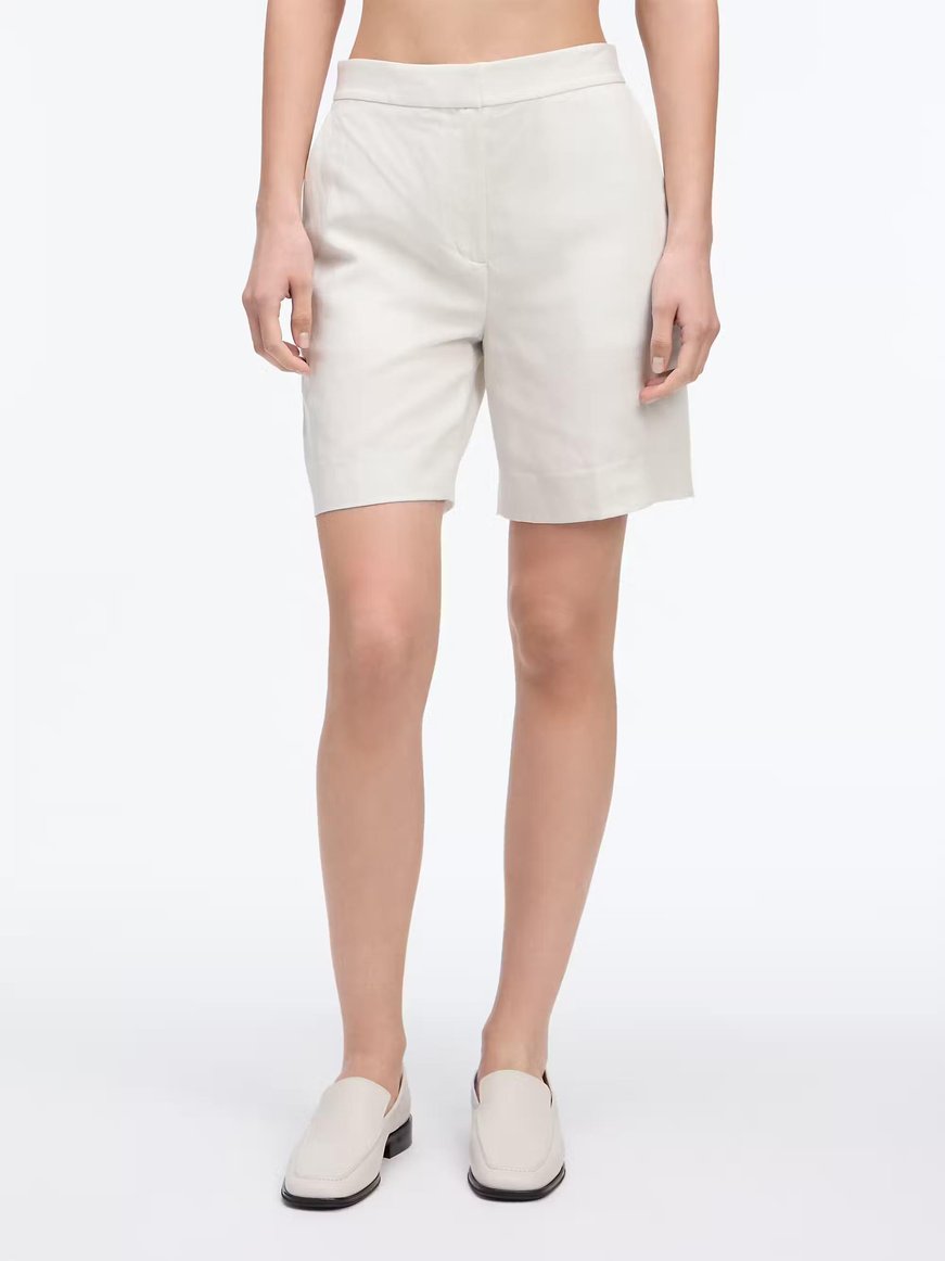 Calvin Klein Calvin Klein Kadın Yüksek Bel Diz Üstü Boy Cepli Bej Şort K20K208380-ADA
