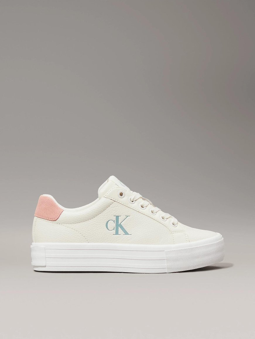 Calvin Klein Calvin Kleın Kadın Yüksek Rahat Taban Deri Beyaz Sneaker YW0YW01669-0LD