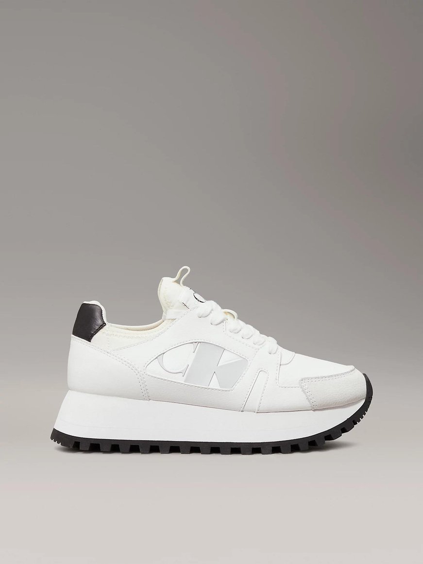 CALVIN KLEIN Calvin Kleın Kadın Yüksek Taban Bağcıklı Rahat Beyaz Sneaker YW0YW01642-01W