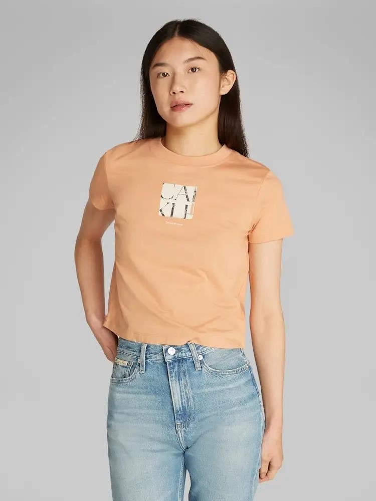 Calvin Klein Calvin Klein Kadın Yuvarlak Yaka Slim Fit Marka Logolu Kısa Kollu Pembe T-Shirt J20J225260-TCP