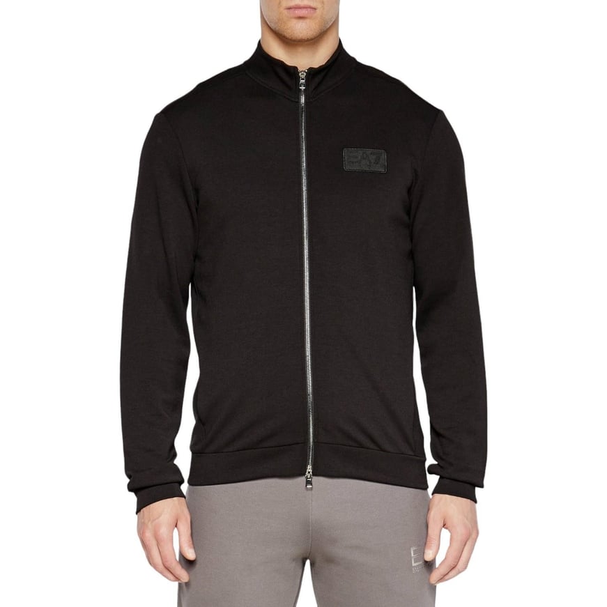 Ea7 Ea7 Erkek Kapüşonlu Fermuar Kapamalı Cepli Uzun Kol Siyah Sweatshirt 6DPM82 PJZKZ-1200