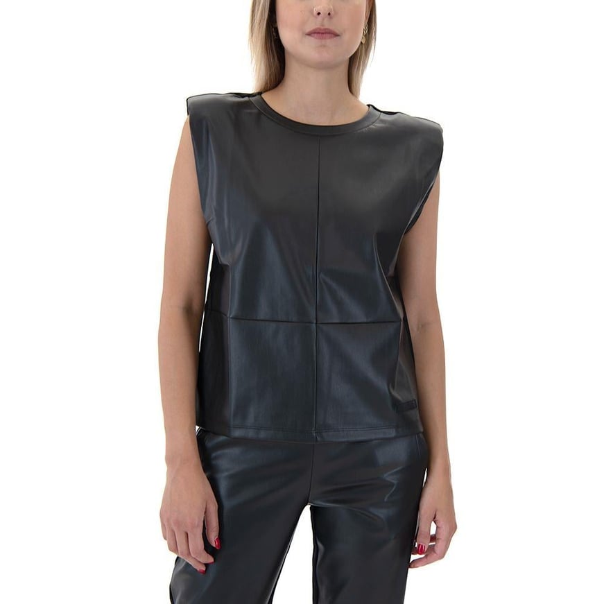 Ea7 Ea7 Kadın Kolsuz Rahat Kesim Şık Siyah T-Shirt 6DTH60 TJZOZ-1200
