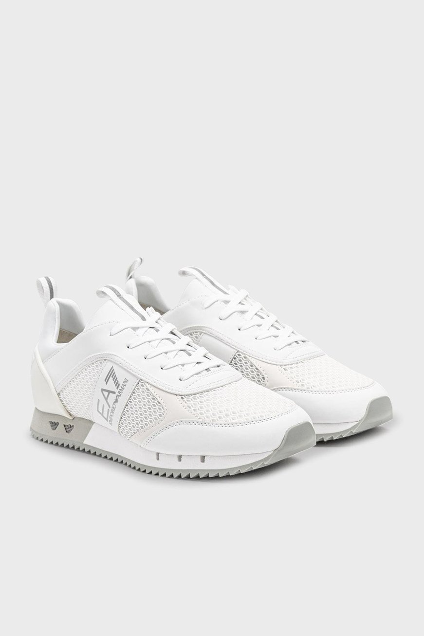 Ea7 Ea7 Unısex Fileli Şerit Logolu Bağıcıklı Beyaz Sneaker X8X027 XK050-00175