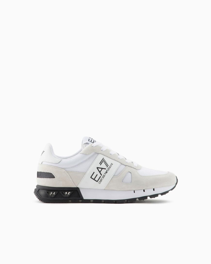 Ea7 Ea7 Unısex Yuvarlak Burunlu Fileli Kumaş Logolu Beyaz Sneaker X8X151 XK354-S271