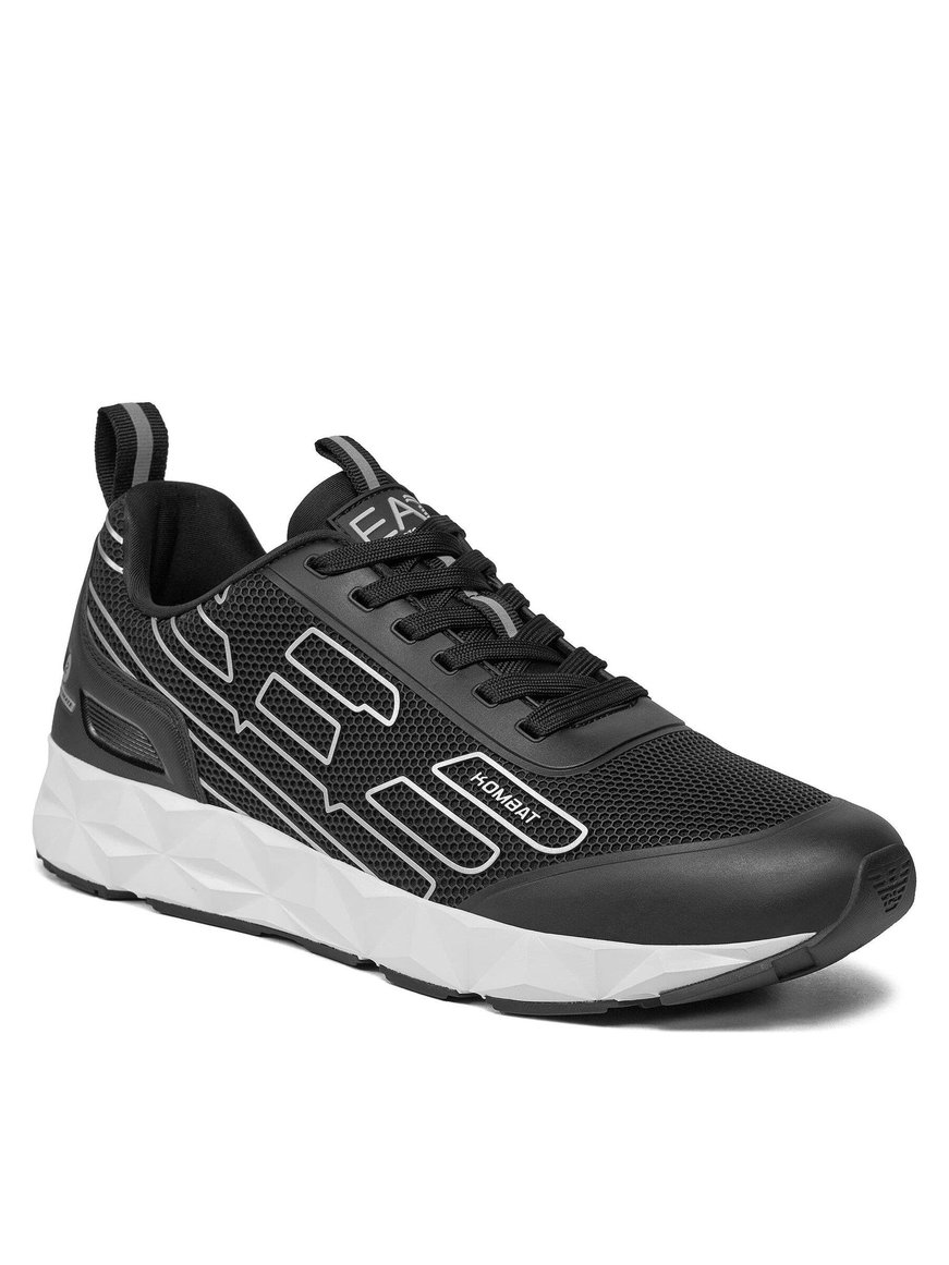 Ea7 Ea7 UNISEX Yuvarlak Burunlu Fileli Kumaş Logolu Siyah1 Sneaker X8X154 XK357-K716