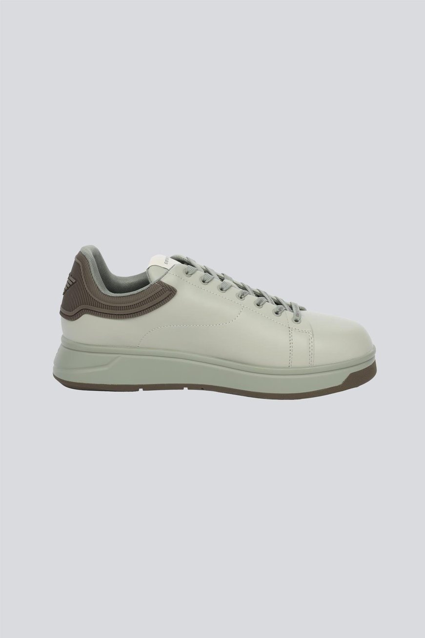 EMPORIO ARMANI Emporıo Armani Erkek %100 Deri Marka Logolu Haki Sneaker X4X264 XN001-U553