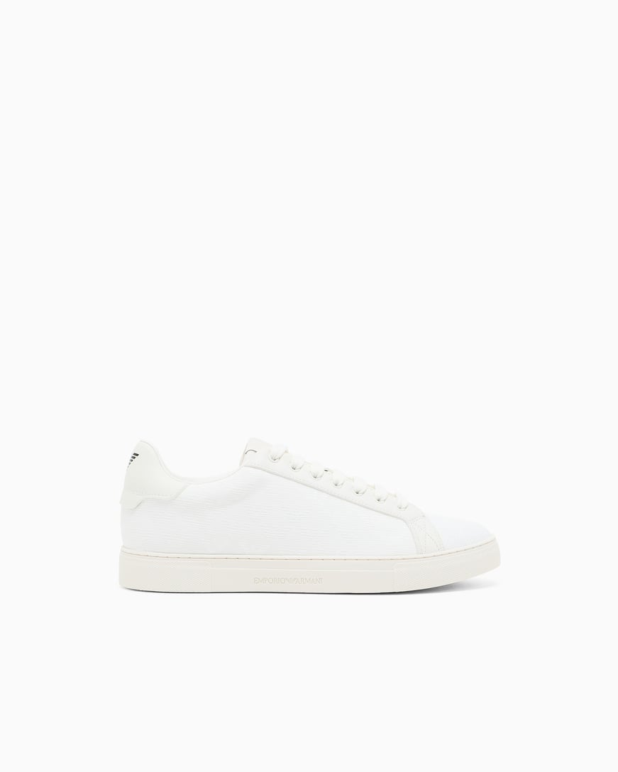 EMPORIO ARMANI Emporıo Armani Erkek Bağlamalı Orta Kalın Taban Deri Beyaz Sneaker EM003843 AF20003-M0107