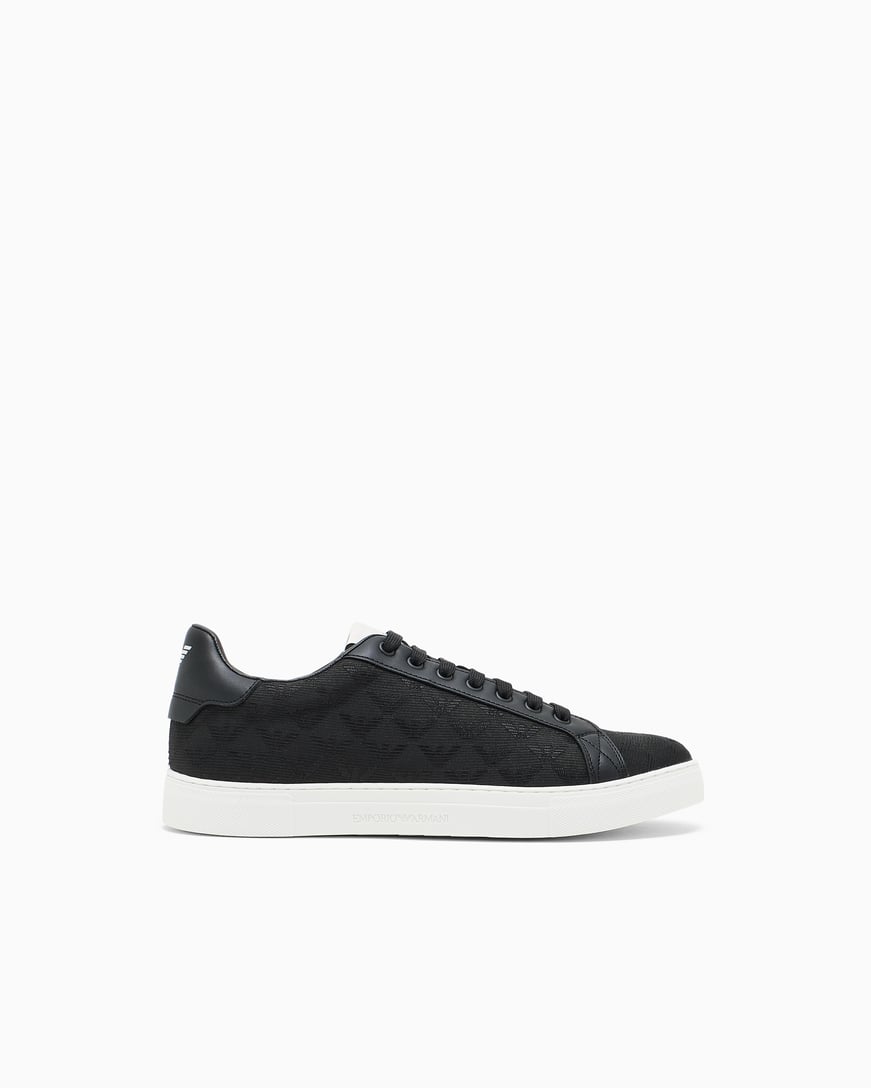 EMPORIO ARMANI Emporıo Armani Erkek Bağlamalı Orta Kalın Taban Deri Siyah Sneaker EM003843 AF20003-MC012