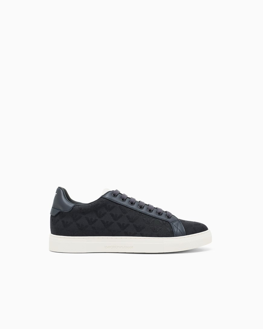 EMPORIO ARMANI Emporıo Armani Erkek Bağlamalı Orta Kalın Taban Deri Lacivert Sneaker EM003843 AF20003-MB007