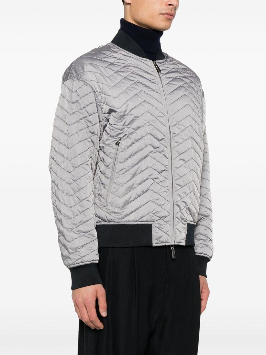 Emporio Armani Emporıo Armani Erkek Çift Taraflı Dik Yaka Arkası Marka Logolu Uzun Kollu Gri Mont 6D1B71 1NUAZ-06K3