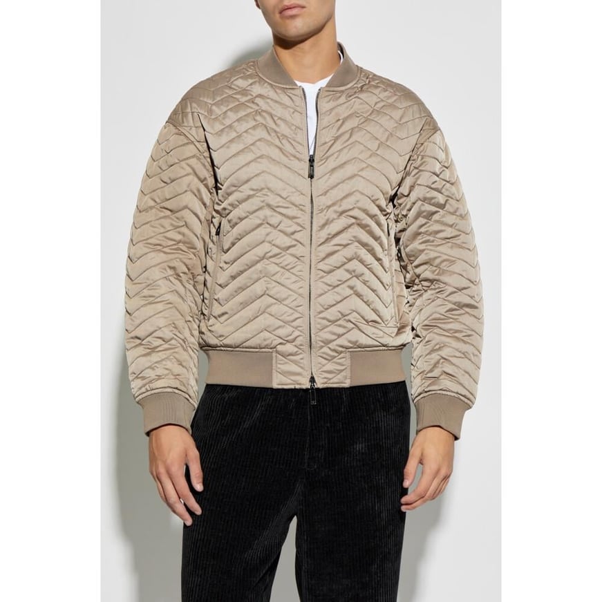 Emporio Armani Emporıo Armani Erkek Çift Taraflı Dik Yaka Arkası Marka Logolu Uzun Kollu Bej Mont 6D1B71 1NUAZ-0144