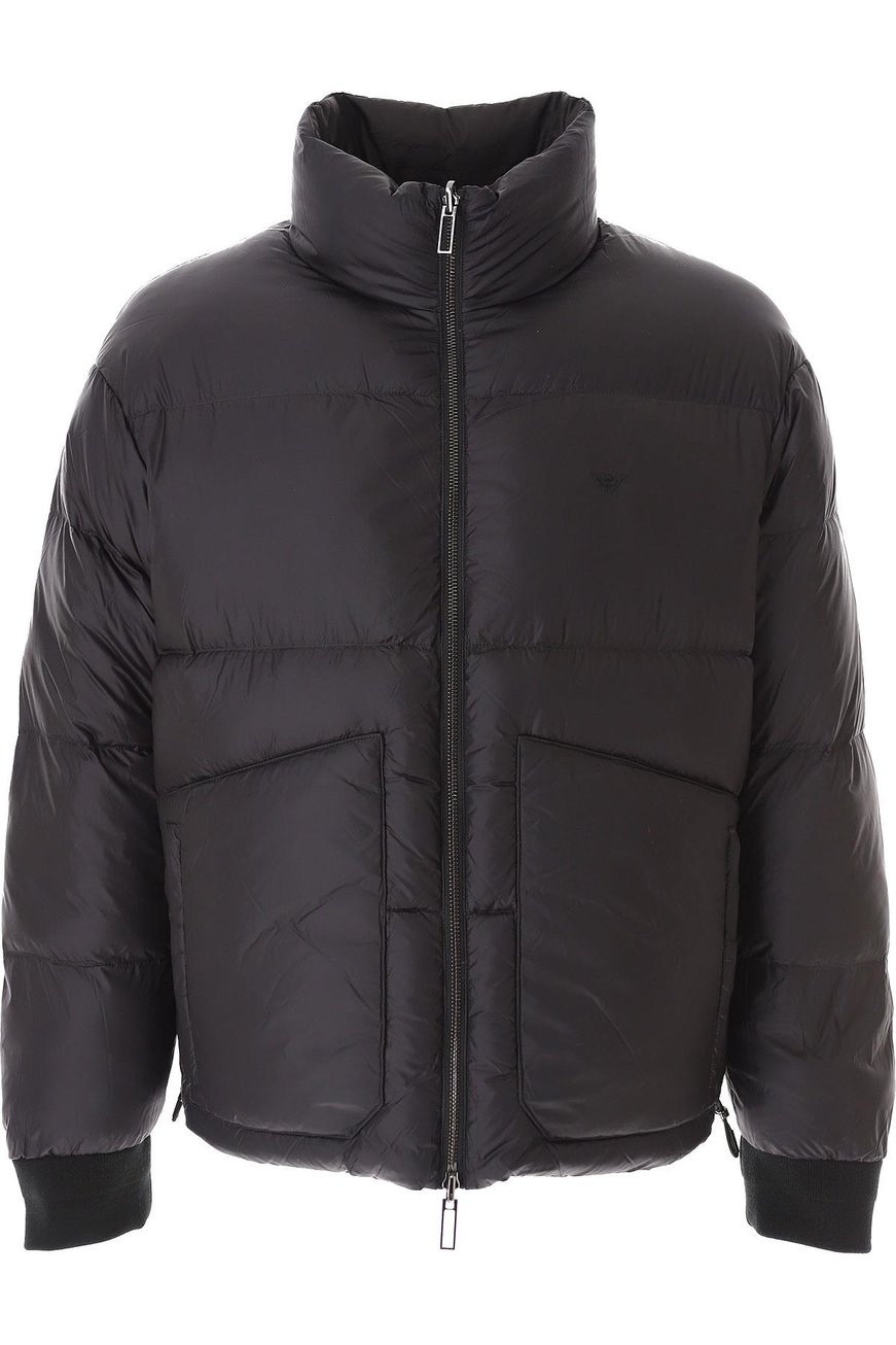 Emporio Armani Emporıo Armani Erkek Dokuma Kumaş Dik Yaka Fermuarlı Siyah Mont 6R1B65 1NVSZ-F091