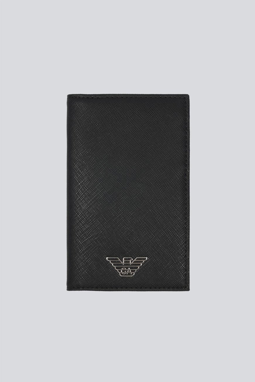 EMPORIO ARMANI Emporıo Armani Erkek Kartal Kabartma Desenli Ekstra Kart Bölmeli Siyah Kartlık EM002544 AF13805-UC001
