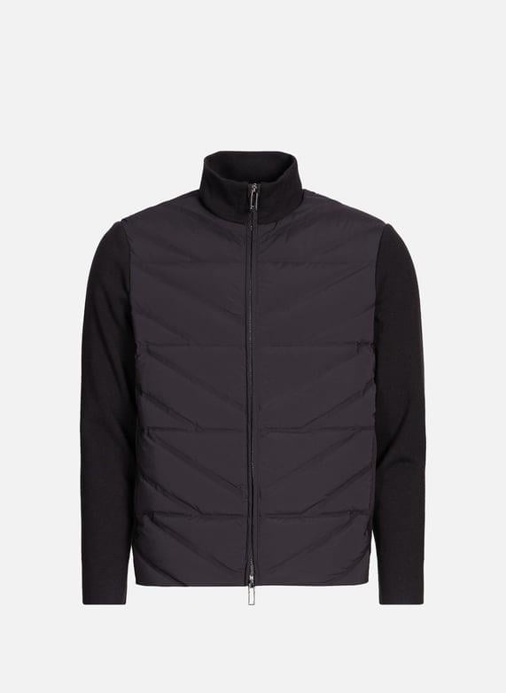 Emporio Armani Emporıo Armani Erkek Kuş Tüyü Dolgulu Kapitone Desenli Örme Kol Detaylı Lacivert Ceket EM003426 AF17823-UB118