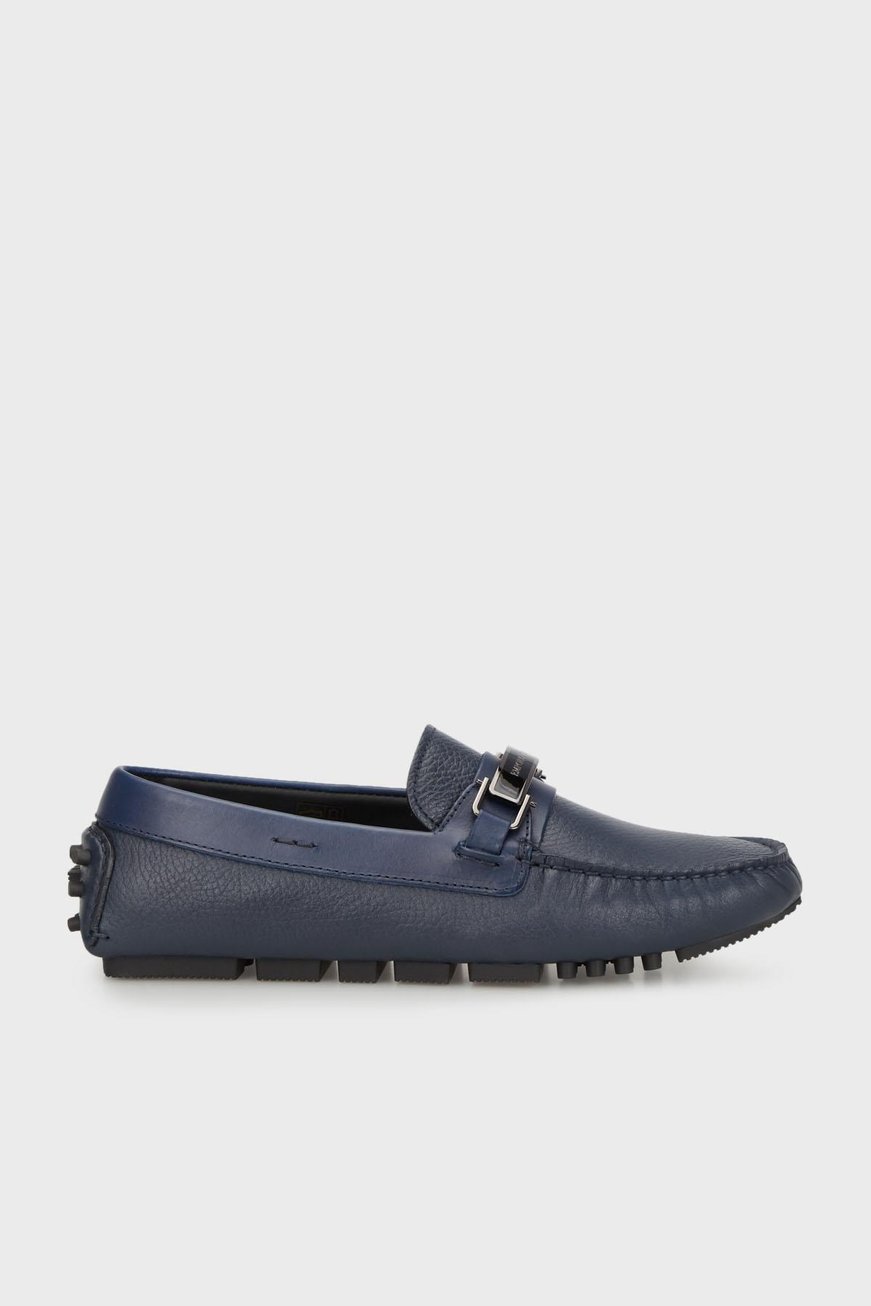 Emporio Armani Emporıo Armani Erkek Logolu Bağcıklı Deri Lacivert Casual X4B151 XN882-E553
