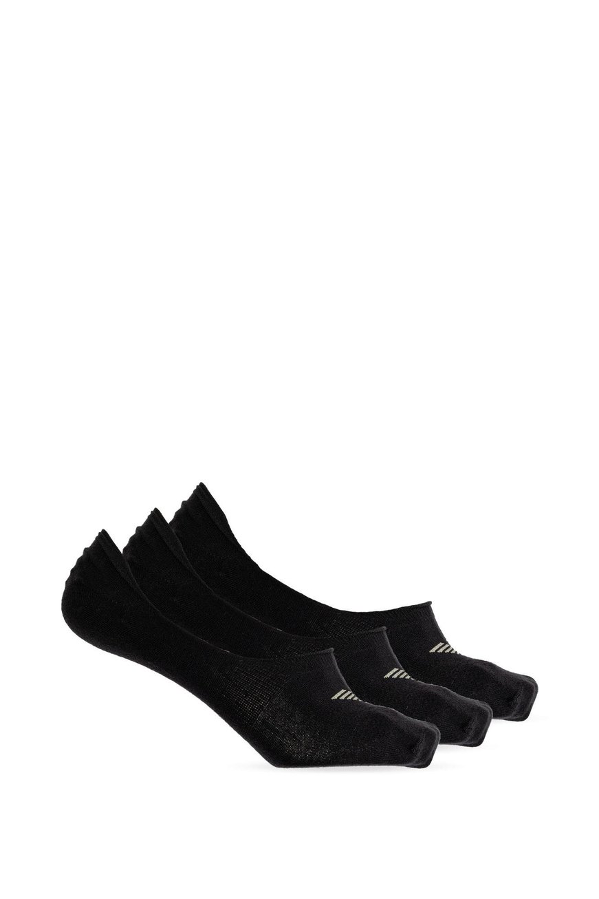 EMPORIO ARMANI Emporıo Armani Erkek Pamuklu Bileği Lastikli 3'lü Kısa Siyah Çorap EM000548 AF12271-MC061