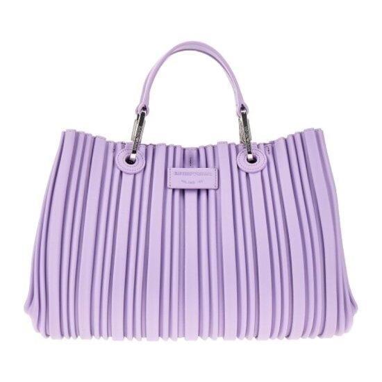 Emporio Armani Emporıo Armani Kadın Deri Marka Logolu Askılıklı Fermuarlı Lila Omuz Çantası Y3D166 YWQ4E-80264