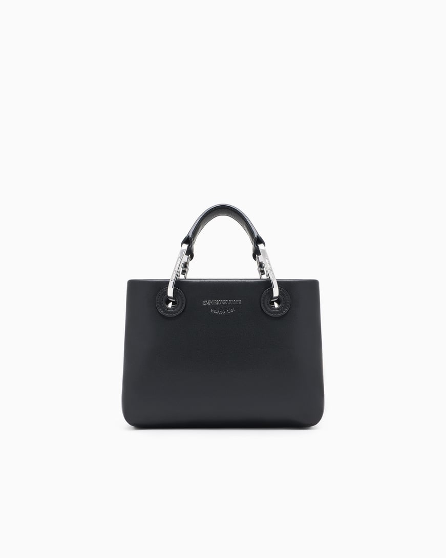 EMPORIO ARMANI Emporıo Armani Kadın Deri Geniş İç Bölmeli Kısa Ve Uzun Elden Tutma Siyah Omuz Çantası EW000382 AF18673-UC001