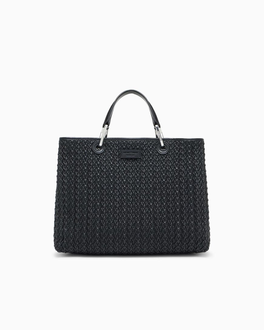 Emporio Armani Emporıo Armani Kadın Kabartma Desenli Manyetik Kapamalı Çıkarılabilir Omuz Askılı Siyah Omuz Çantası EW000360 AF18941-UC001