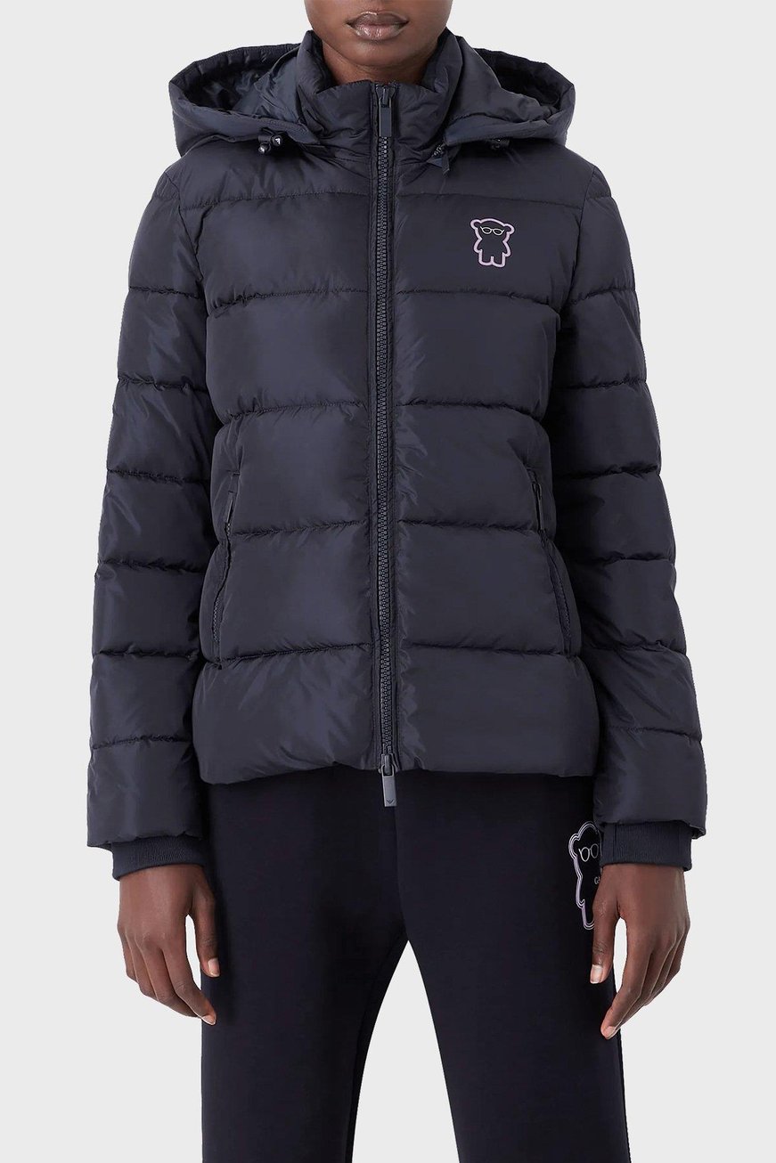 Emporio Armani Emporıo Armani Kadın Kapşonlu Logolu Fermuar Günlük Lacivert Mont 6L2B86 2NGAZ-0926